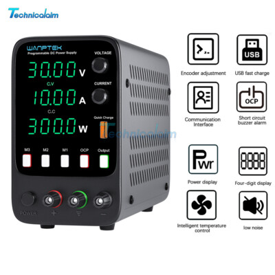 Adjustable DC Power Supply 30V 10A Lab Voltage Regulator Switch Programmable