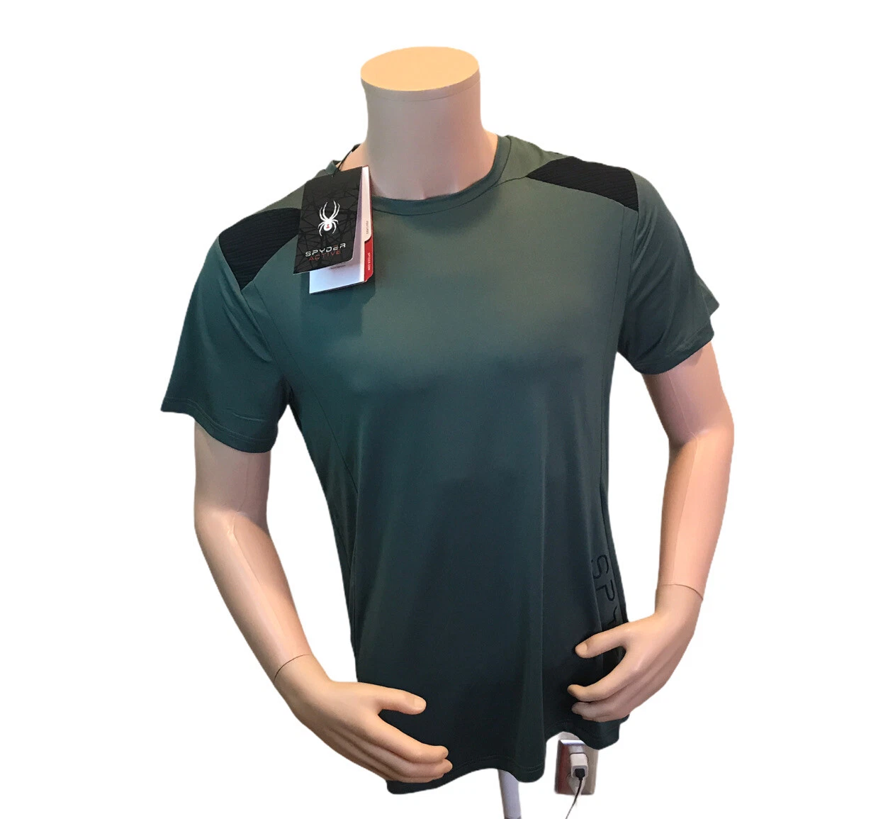 Spyder Active Men's T-shirt Breathable Quick Dry Stretch Green Medium SPM201