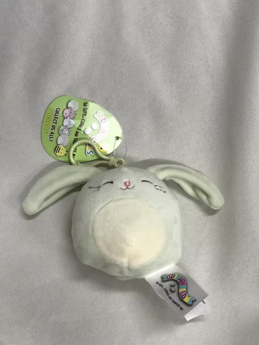 Squishmallows Kellytoy Isabella the Mint Bunny Clip On Keychain