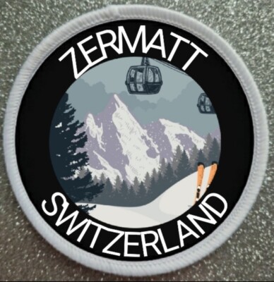 3'' Zermatt Schweiz Ski Skigebiet Bügelbild / Aufnähen Sublimation Patch Abzeichen 