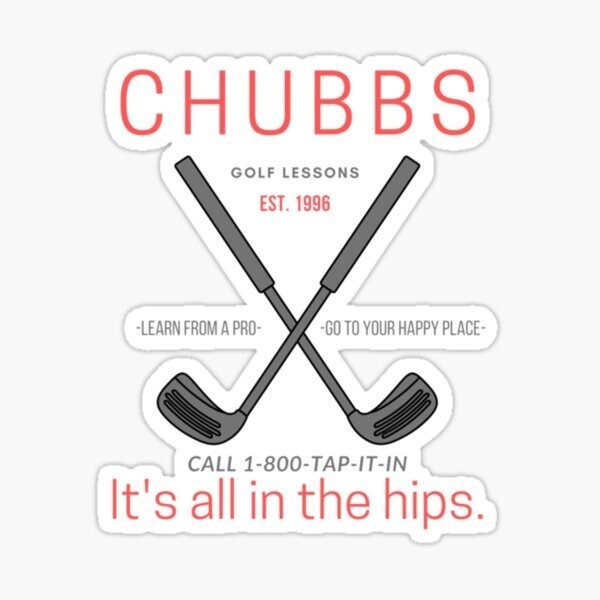 Happy Gilmore Chubbs Golf Lessons Die-Cut Vinyl Sticker