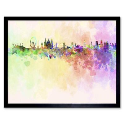 Gemälde Abstrakt Stadtbild London England Skyline Paint Splash Gerahmt Kunstdruck