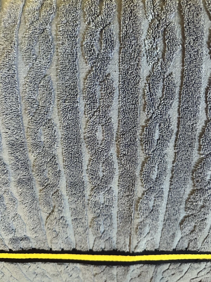 1 Vintage RALPH LAUREN Towel BLUE Cable Knit Yellow Navy Stripe - Image 3 of 4