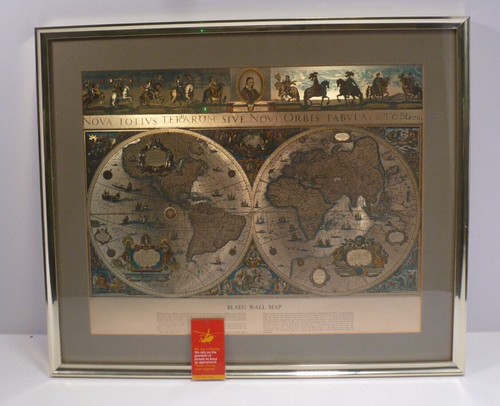 Framed Blaeu Wall Map Gold Foil In Gold Frame GT