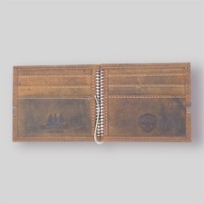 Portafoglio Greenforest in pelle con porta banconote a molla e 6 porta carte