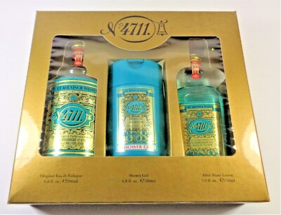 4711 By Mulhens 3 PC Set 6.8 oz Eau de Cologne+Shower Gel+After Shave 5 oz. NEW