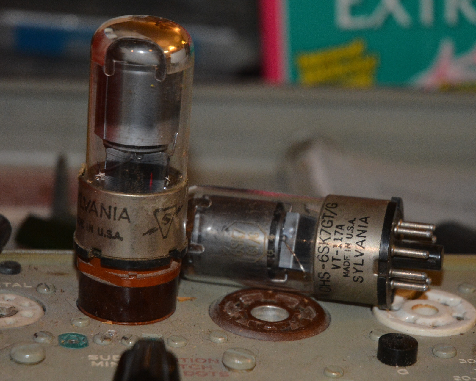 2 Tested Sylvania 6SK7 Vacuum Tubes - TV-7D/U Verified