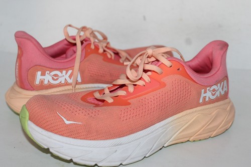 HOKA ONE ONE Womens Arahi 7 Peach Synthetic Running Shoes Size 8.5