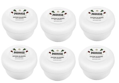 6er Weiß Rasierseife Proraso Im Rundtopf Shaving Soap Je 150 Ml = 300 Ml