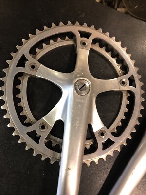 Crankset Vélo Vintage - Pédalier Bicyclette Ancienne - Blanc - Occasion
