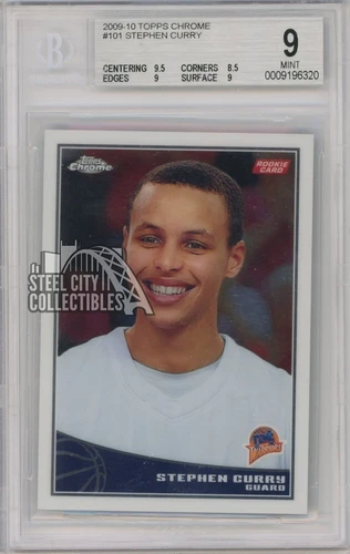 Stephen Curry 2009-10 Topps Chrome Rookie Card 559/999 #101 BGS 9 Mint