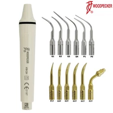 100% Woodpecker Dental Ultrasonic Scaler Handpiece HW-3H Tips G1 P3 G1T E1T EMS