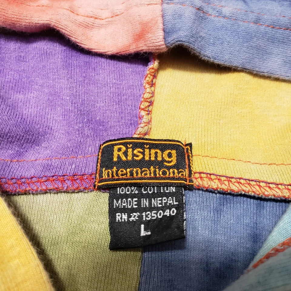 Rising International Sweatshirt Women Large Multicolor Full Zip Hooded Patchwork - Image 3 of 4