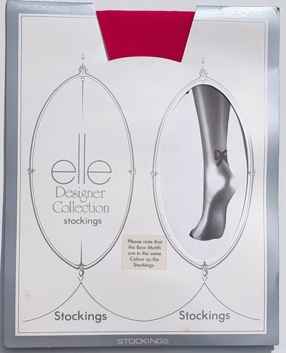 Vintage Elle Designer Collection Stockings Fuchsia One Size - Picture 2 of 3