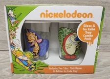Nickelodeon Ren And Stimpy Glass & Ice Cube Tray Combo Pack 2017 ICUP Brand New