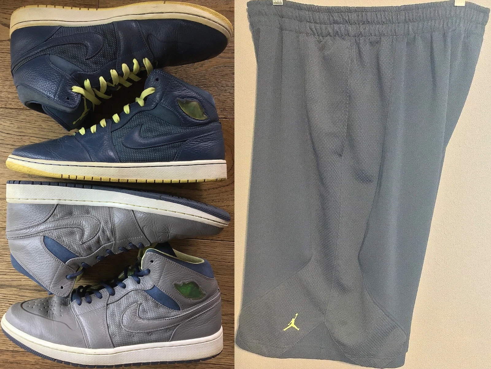 Nike Air Jordan 1 Retro 97 TXT Grigio Squadrone Blu Giallo 12 ? 555071 045 Lotto: 3