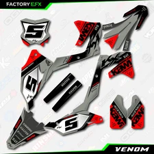 Gray & Red Venom Graphics Kit fits 19-23 Kawasaki KXF450 KX450 Plate KX450F