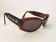 READ -Vintage CHANEL 5029 C612 Brown Chocolate Bar Quilted Sunglasses 56-18-135