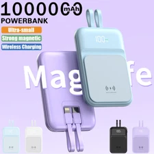 1000000mAh Magnetic Wireless Power Bank Portable Mag Safe Fast Charger Charging