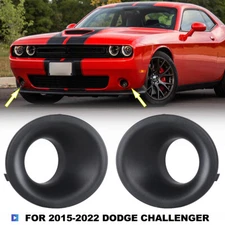 Pairs For 2015-2022 Dodge Challenger Front Bumper Fog Light Lamp Cover Bezel Kit