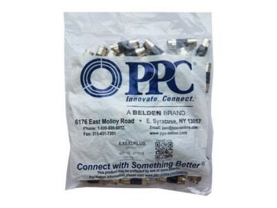 PPC EX6XL PLUS UNIVERSAL RG-6 COMPRESSION CONNECTOR BAG OF 50