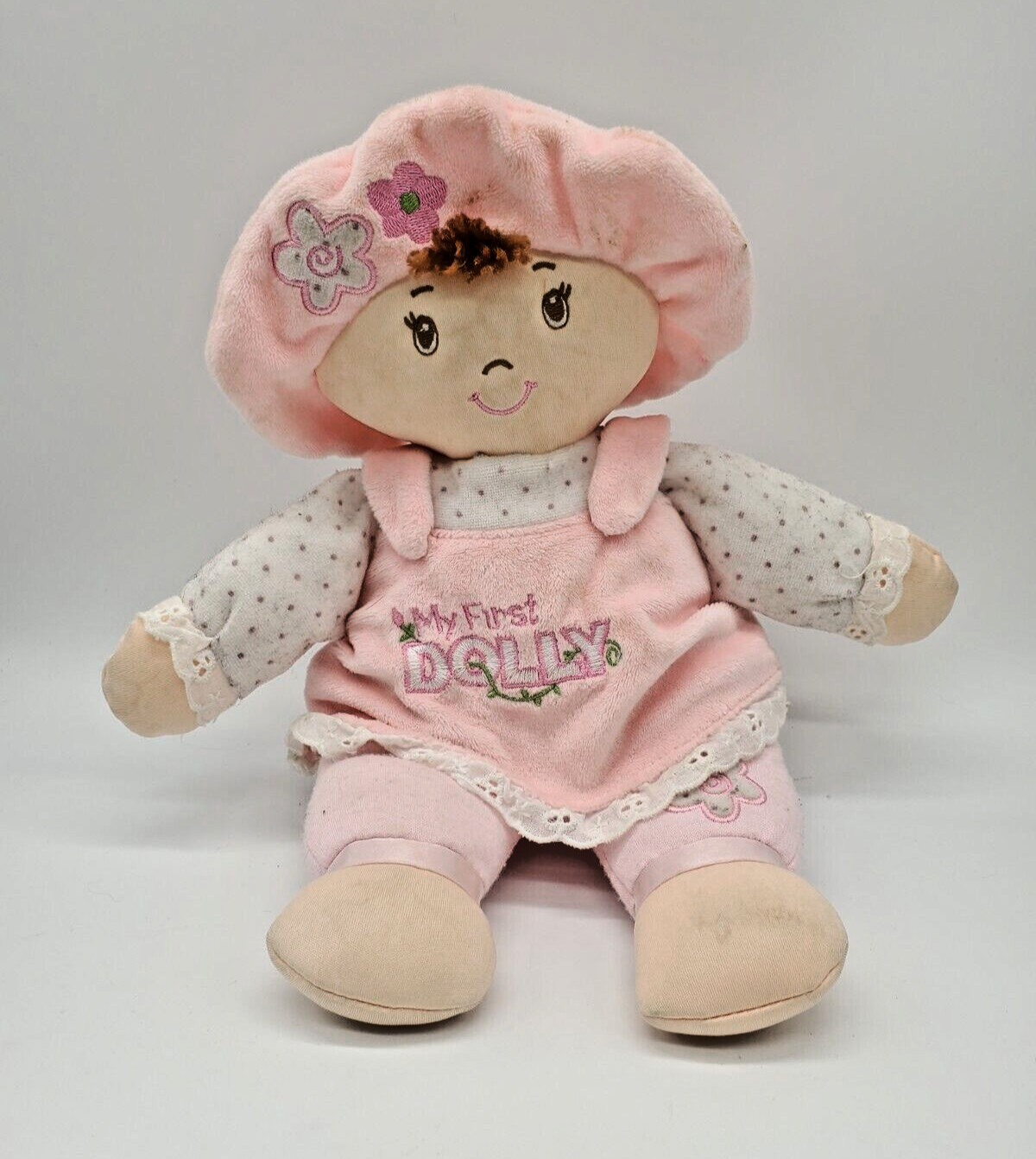 Baby Gund MY FIRST DOLLY Plush Doll Soft Stuffed Pink Hat Br