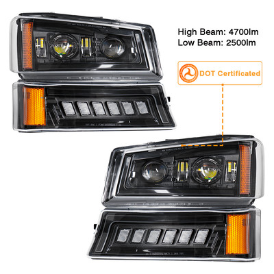 4pcs LED Headlight DOT Bumper Lamp For Silverado Avalanche 1500 2500 2003-2006