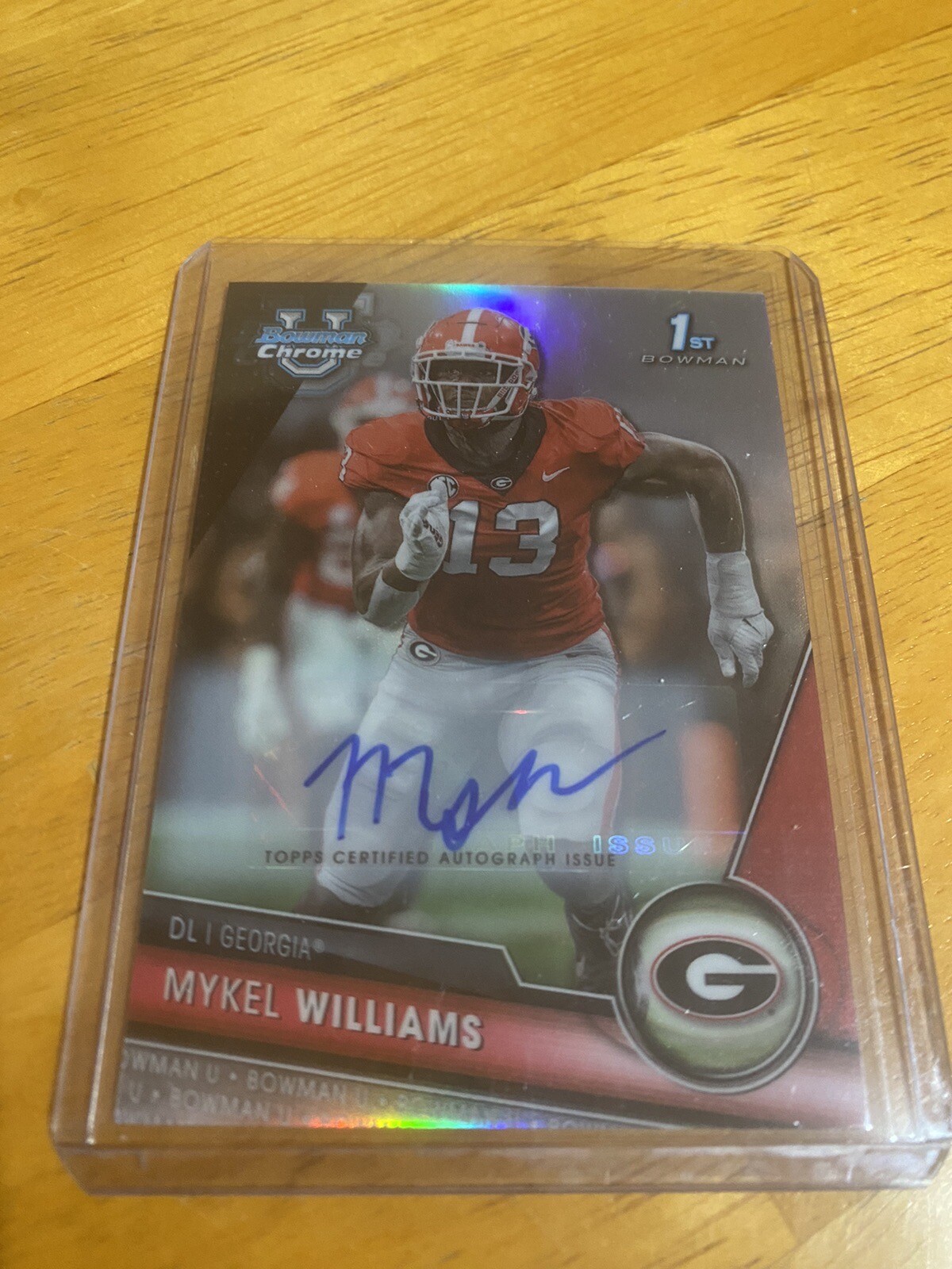 Mykel Williams 2023 Bowman Chrome U 1st refractor auto /499 #91 Georgia!!!!!