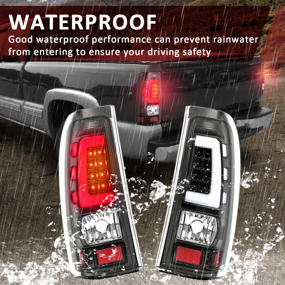 LED Tail Lights For Chevy Silverado 1999-06 GMC Sierra 1500 2500 HD 3500 1999-02 - Image 4 of 4