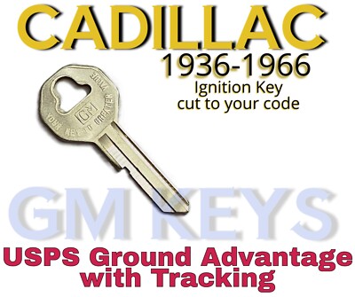 1936-1966 GM Cadillac Ignition Key Cut to Code 8751-9000