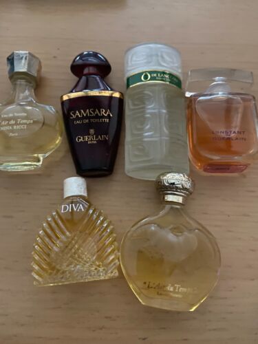 vintage lot of 6 mini perfumes l air de temps, samsara,instant,diva,o de lancome - Picture 3 of 3