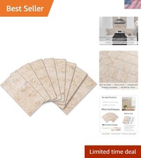 100 Pieces Peel and Stick Backsplash for Kitchen, 3" x 6" PVC Subway Tile, 20...