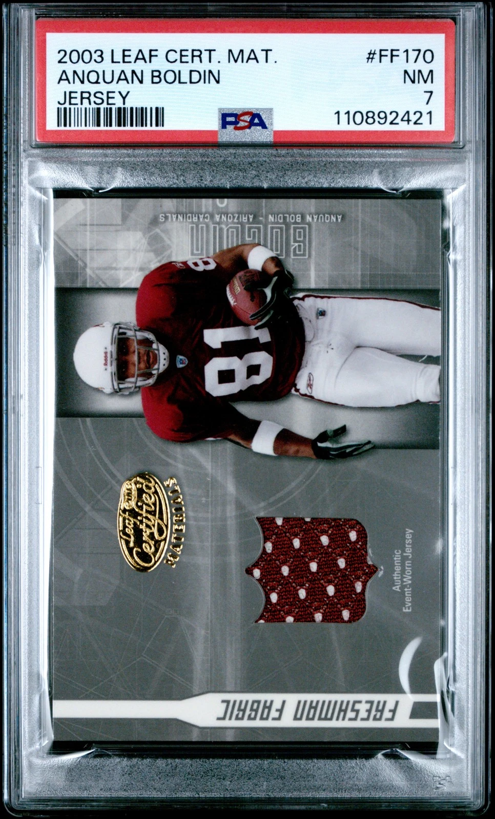 Anquan Boldin Leaf Certified Materials #FF170 Jersey