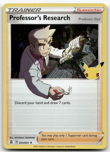 Professor's Research [Professor Oak] #23/25 (Holo) (LP) Celebrations CLB Pokemon