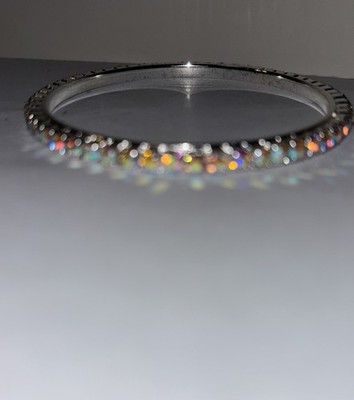 Givenchy Silvertone, Aurora Borealis Swarovski Crystals 58 Stones Bangle Braclet