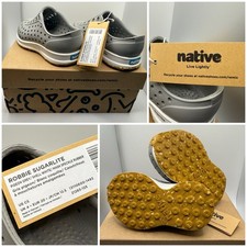 Native Shoes Robbie Sugarlite Clog Gray   New in Box   US C5 / EU 20 Lightweight