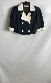 Vintage Hero Creation a la Mode de Paris Women's Black White Mod Textured Blazer