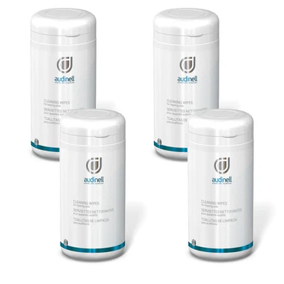 4x Audinell Reinigungstücher im Spender (90 Stück) - für Hörgeräte