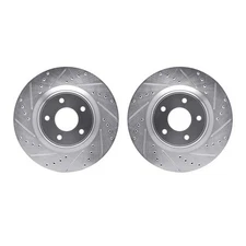 Dynamic Friction Company 7002-67007 Brake Rotors   Drilled & Slotted   Silver