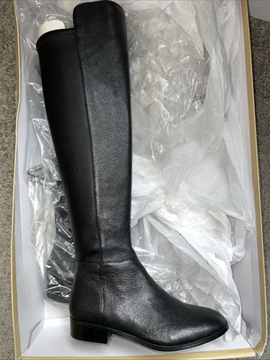New Michael Kors Bromley Over the Knee Riding Boots Black 5.5 Leather Shoes