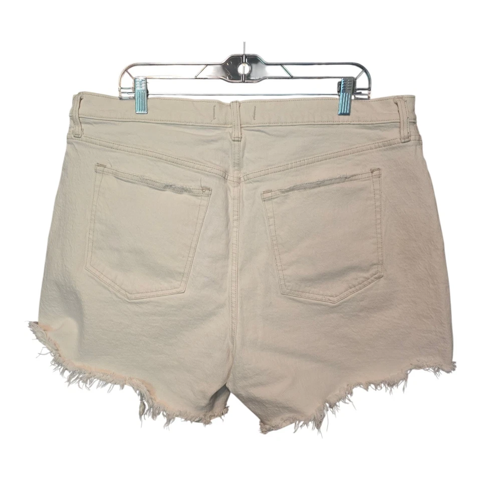 Abercrombie & Fitch Curve Love The Dad Corto Tiro Alto Mujeres 18 Blanco Envejecido Foto 2 de 4