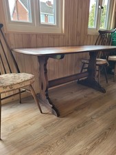 Ercol Refectory Plank Top Dining Table 70's Traditional Finish model 155