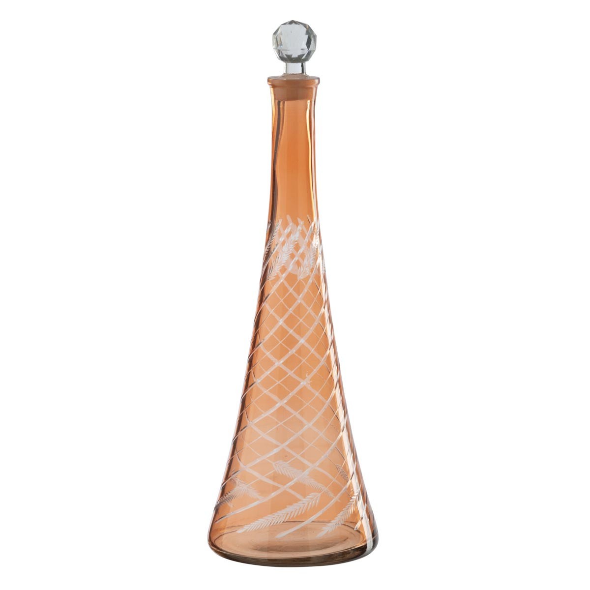 Carafe en verre Anastasia 43cm orange soufflé bouche élégante