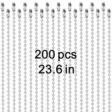 200 pcs Dog Tag Chain Ball Chain Necklace Bulk,23.6 inch Long military dog ta...