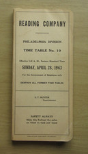 READING COMPANY Philadelphia Division Employee Timetable No. 19 - 4/28/63