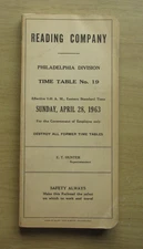 READING COMPANY Philadelphia Division Employee Timetable No. 19 - 4/28/63