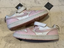 Nike Toddler Girls Court Borough Low Recraft Shoes W/ Strap 13.5C White Pink