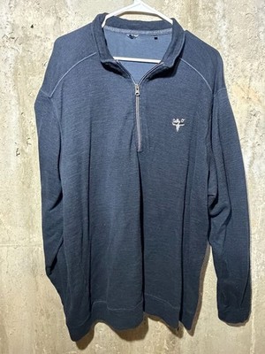 Dally O Men's Navy Blue Quarter-Zip Pullover Sweater Size 2XL