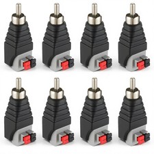 8Pack Phono RCA Male to 2 Pin Female, Speaker Wire Adapter-Red