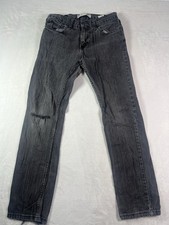 Levis 511 Jeans Boys 18 Regular 29X29 Black Denim Skinny Fit Faded Distressed